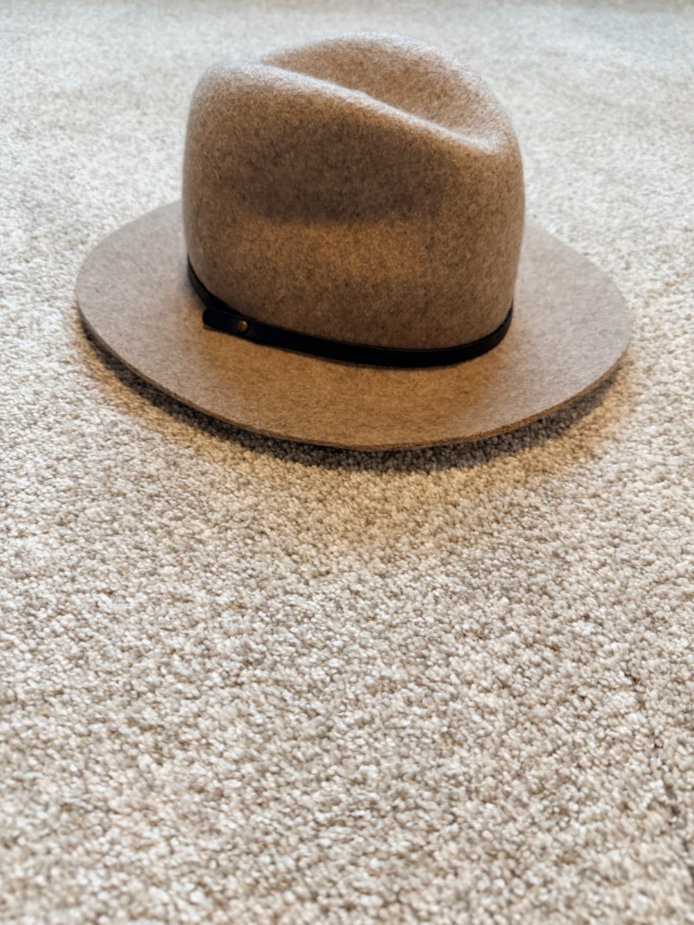 Banana Republic Wool Felt Fedora in Taupe with Black Band - Picture 2 of 3
